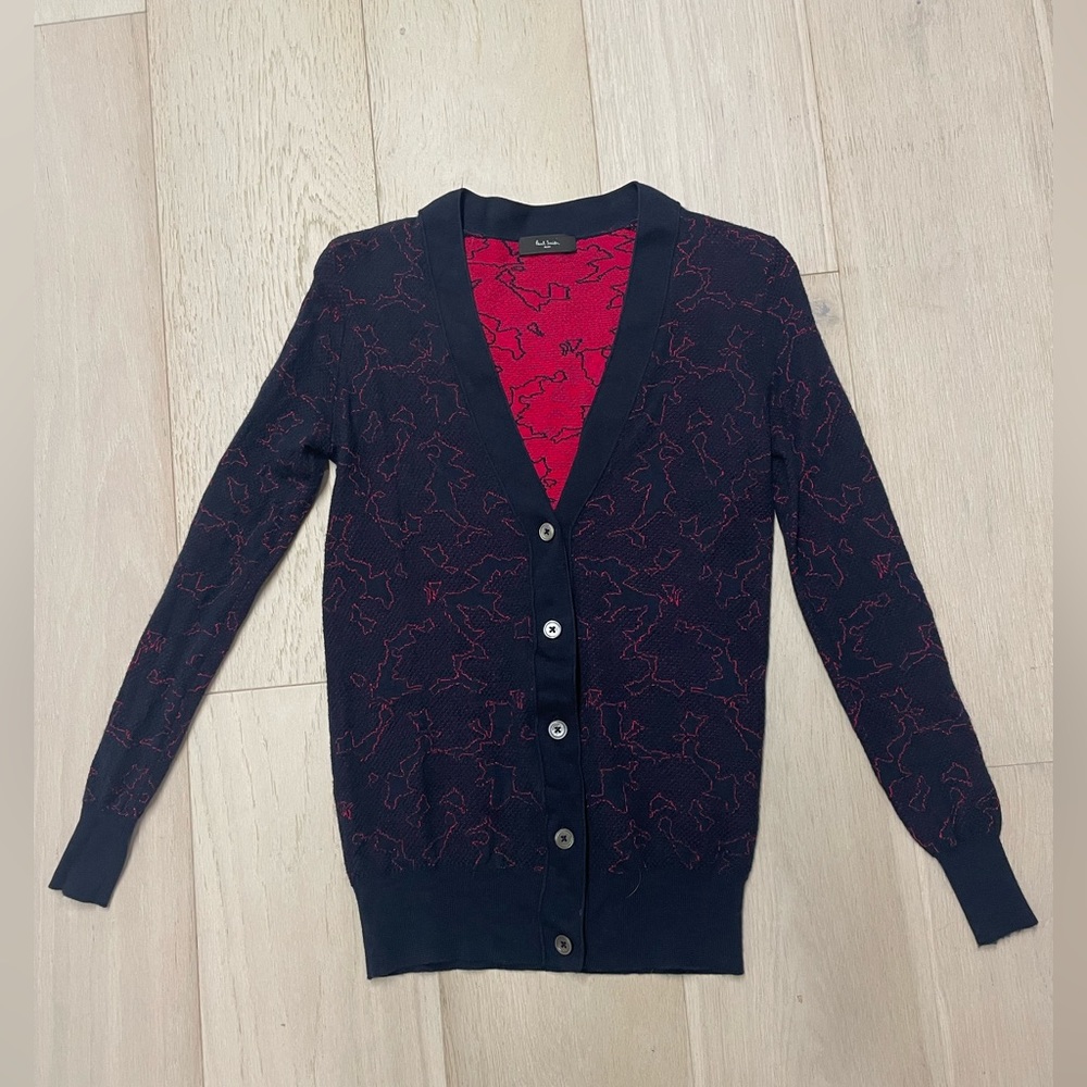Paul Smith Black Navy/Red Cardigan (Size S)